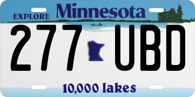 MN license plate 277UBD