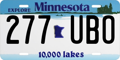 MN license plate 277UBO