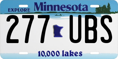 MN license plate 277UBS