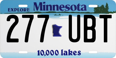 MN license plate 277UBT