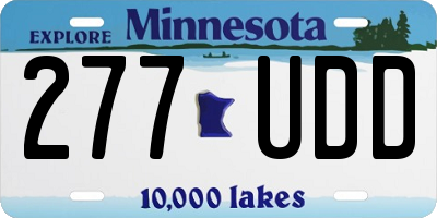 MN license plate 277UDD