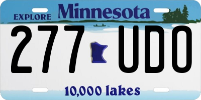 MN license plate 277UDO