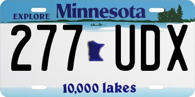 MN license plate 277UDX