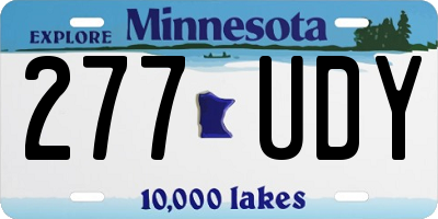 MN license plate 277UDY