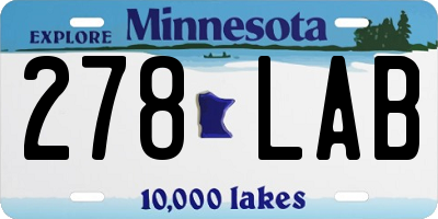 MN license plate 278LAB