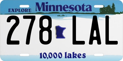 MN license plate 278LAL