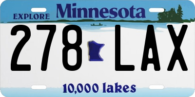 MN license plate 278LAX
