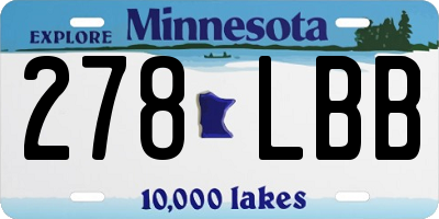 MN license plate 278LBB