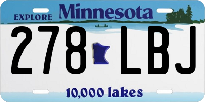 MN license plate 278LBJ