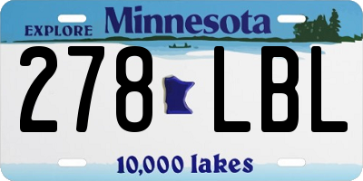 MN license plate 278LBL