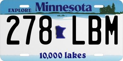 MN license plate 278LBM