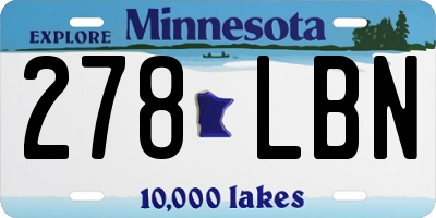 MN license plate 278LBN