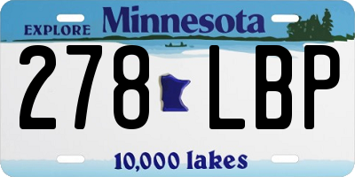 MN license plate 278LBP