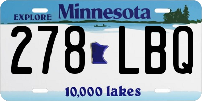 MN license plate 278LBQ