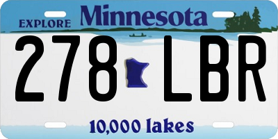 MN license plate 278LBR