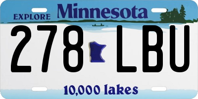MN license plate 278LBU