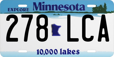 MN license plate 278LCA