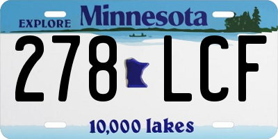MN license plate 278LCF