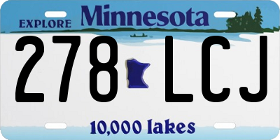 MN license plate 278LCJ