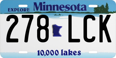 MN license plate 278LCK