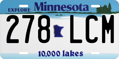 MN license plate 278LCM