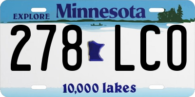 MN license plate 278LCO
