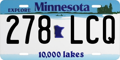 MN license plate 278LCQ