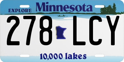 MN license plate 278LCY
