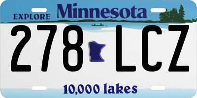 MN license plate 278LCZ
