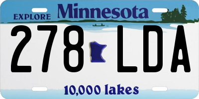 MN license plate 278LDA