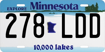 MN license plate 278LDD