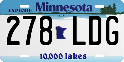 MN license plate 278LDG