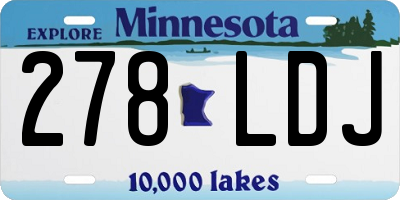 MN license plate 278LDJ