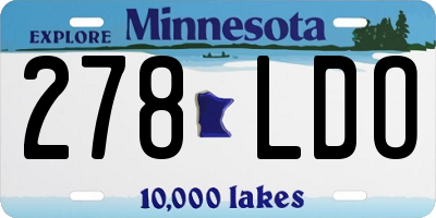 MN license plate 278LDO