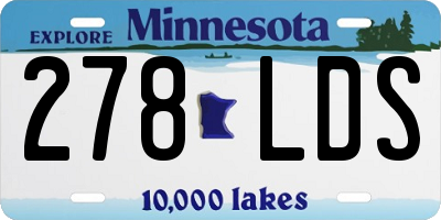 MN license plate 278LDS