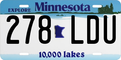 MN license plate 278LDU