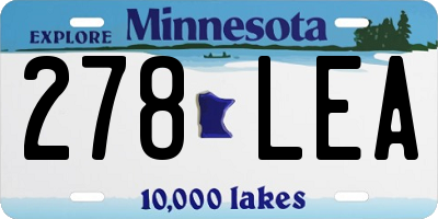 MN license plate 278LEA