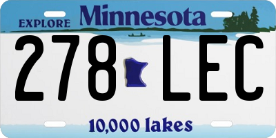 MN license plate 278LEC