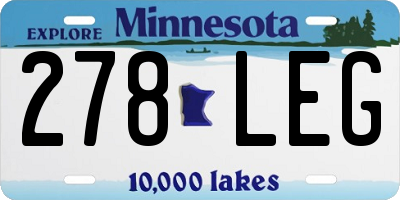 MN license plate 278LEG