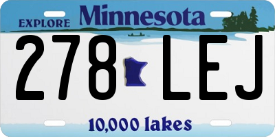 MN license plate 278LEJ