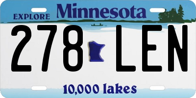 MN license plate 278LEN