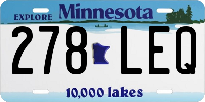 MN license plate 278LEQ