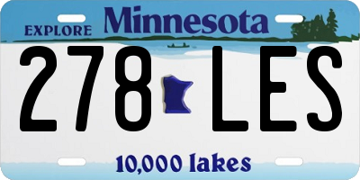MN license plate 278LES