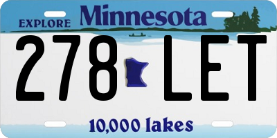 MN license plate 278LET