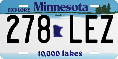 MN license plate 278LEZ