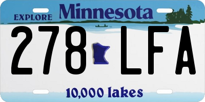 MN license plate 278LFA