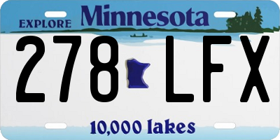 MN license plate 278LFX