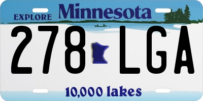 MN license plate 278LGA