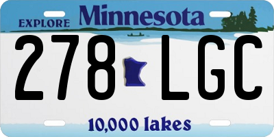 MN license plate 278LGC