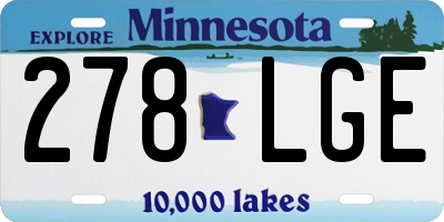 MN license plate 278LGE